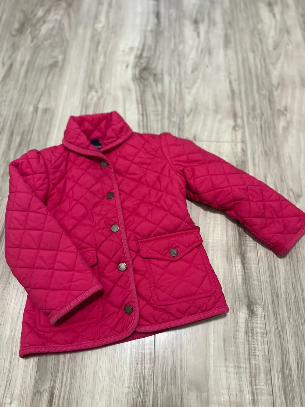 Ralph Lauren Girls' Quilted Fuchsia Jacket